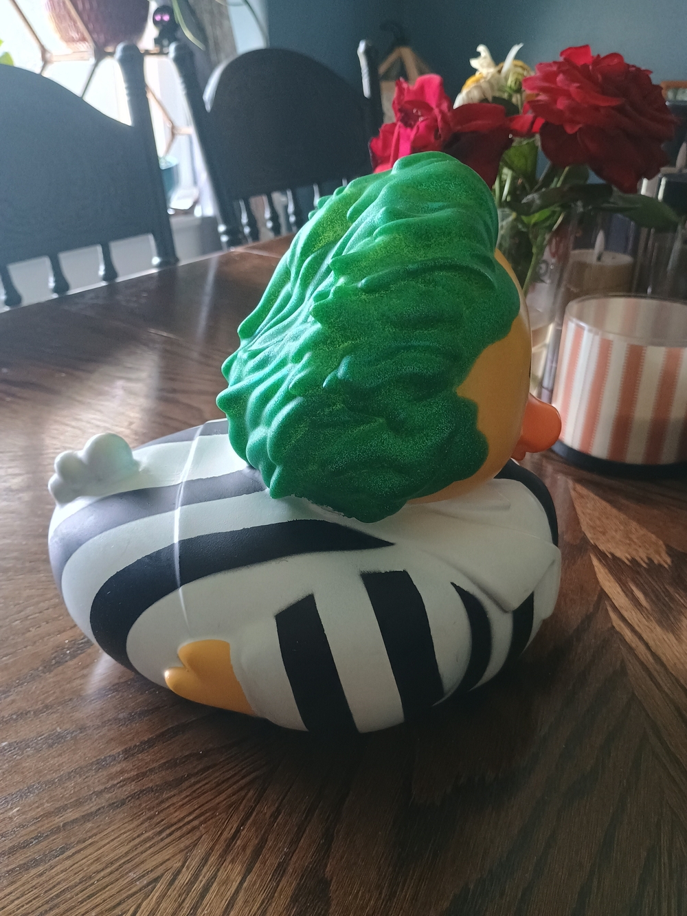 Green-Haired Character Rubber Duck Toy with Orange Bill - Picture 2 of 3